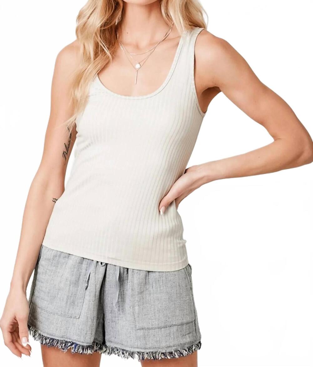 NEW MYSTREE ribbed tank top in sand grey